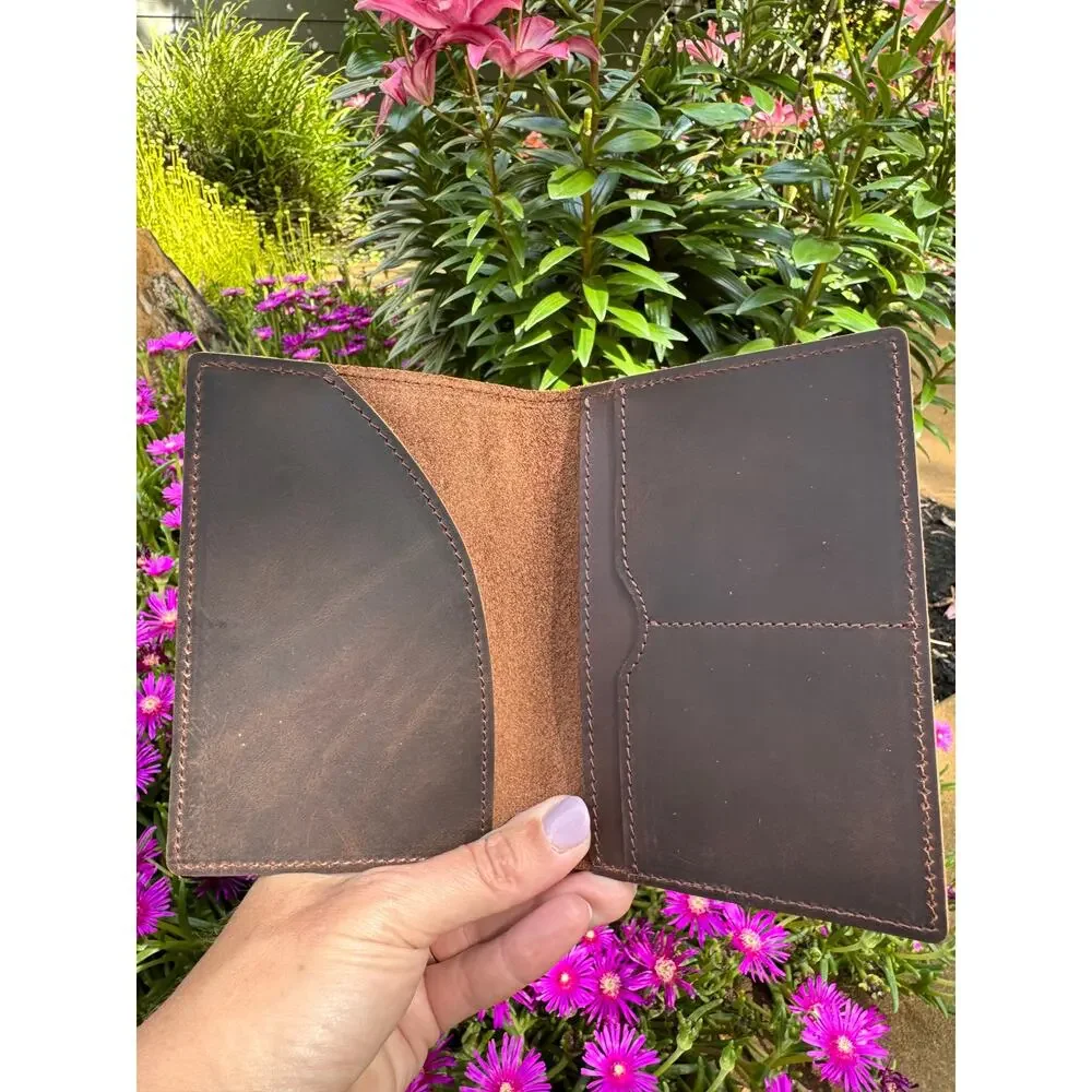 Genuine Leather Passport Holder ROOT BEER BROWN NEUTRAL Passport Wallet